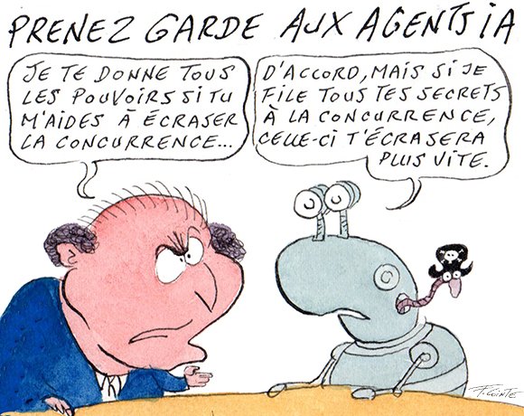 Dessin: Les agents d’intelligence artificielle, nouvelle menace interne ?